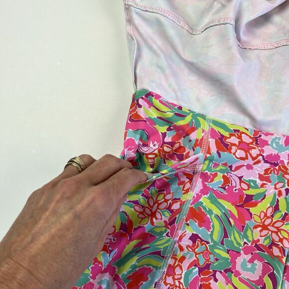 Rejane Monetti Flamingo Floral Skort Skirt S Tennis Pickleball Golf Athletic - Picture 10 of 12